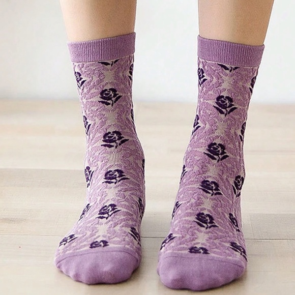 Colorful Floral Textured Socks Set - Picture 2 of 5